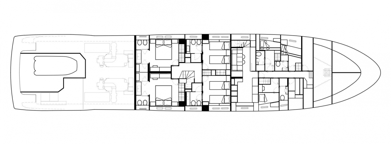Sanlorenzo SL118 | Нижняя палуба
