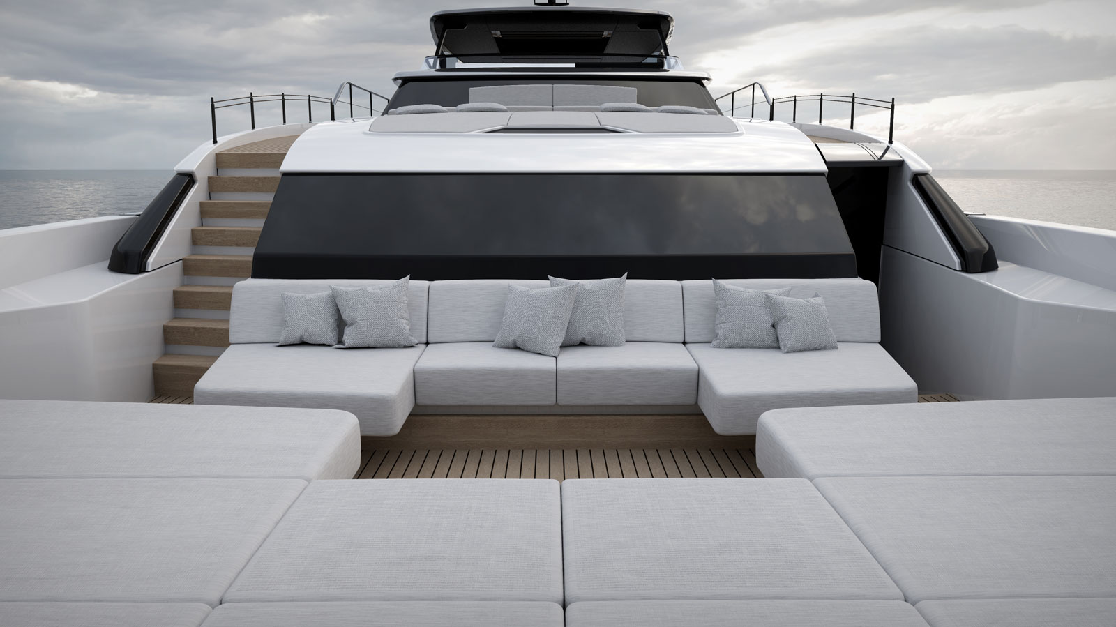 Яхта Sanlorenzo SL120A зона отдыха в носовой части