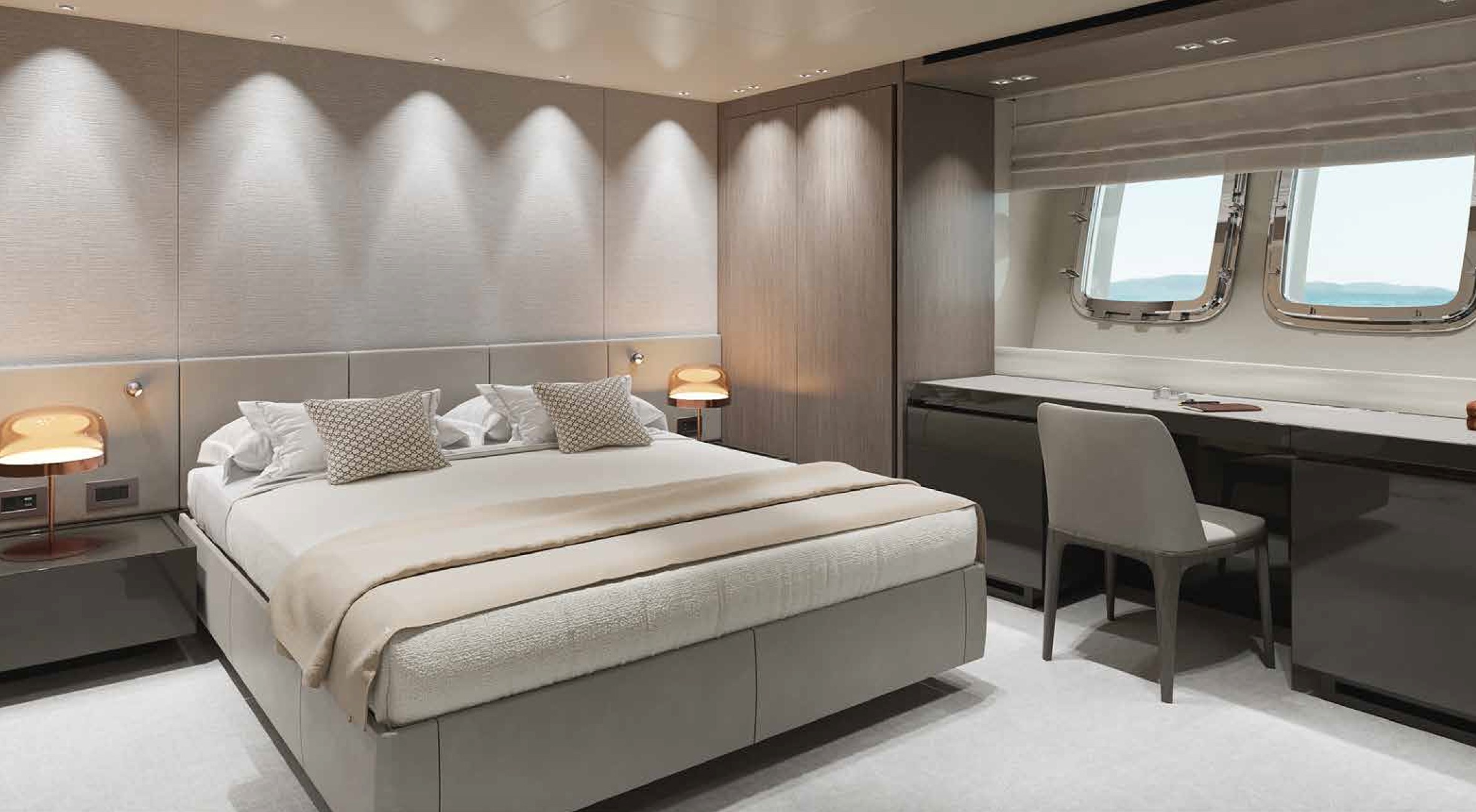 Яхта Sanlorenzo SX88 мастер-каюта на нижней палубе