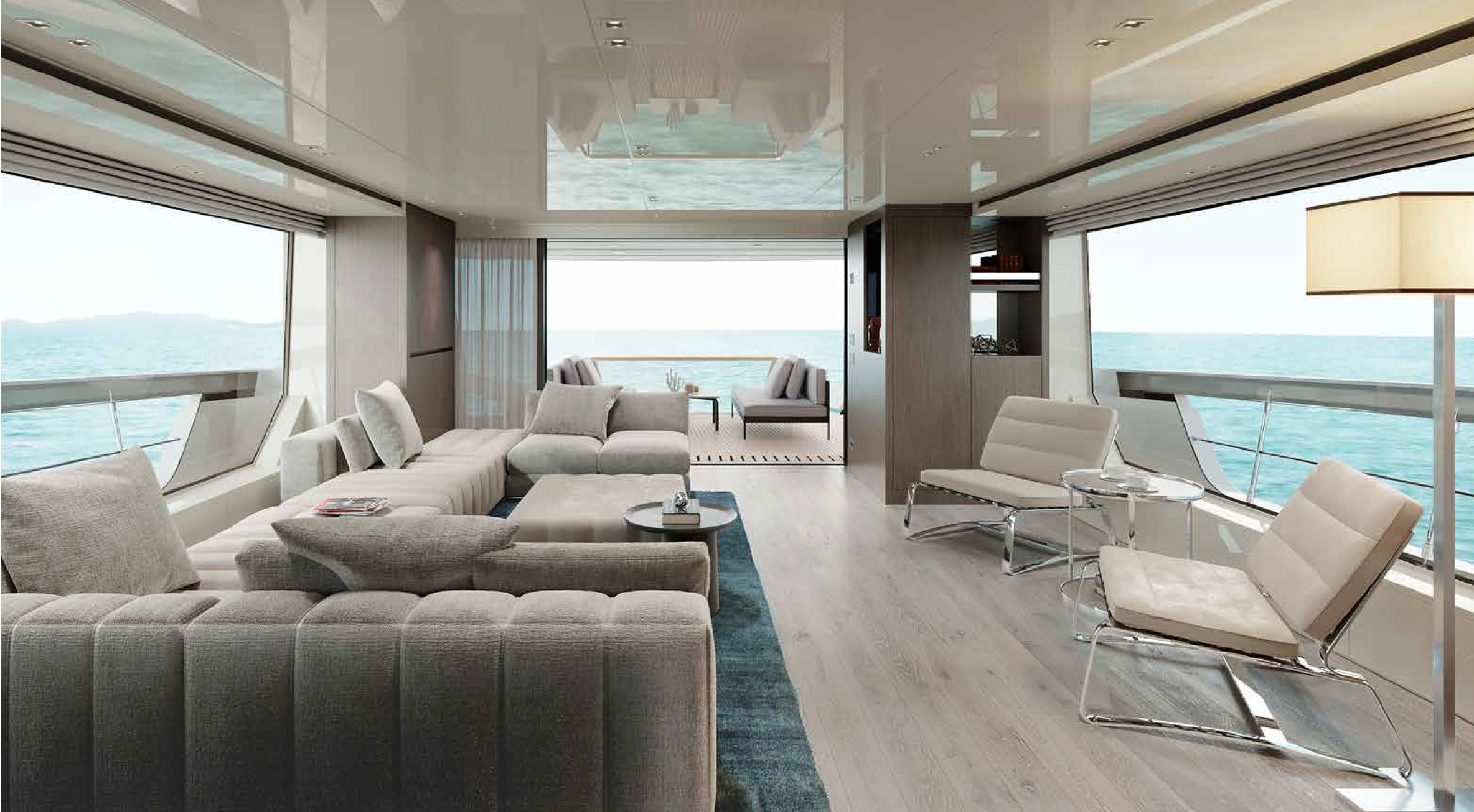 Яхта Sanlorenzo SX88 салон на главной палубе
