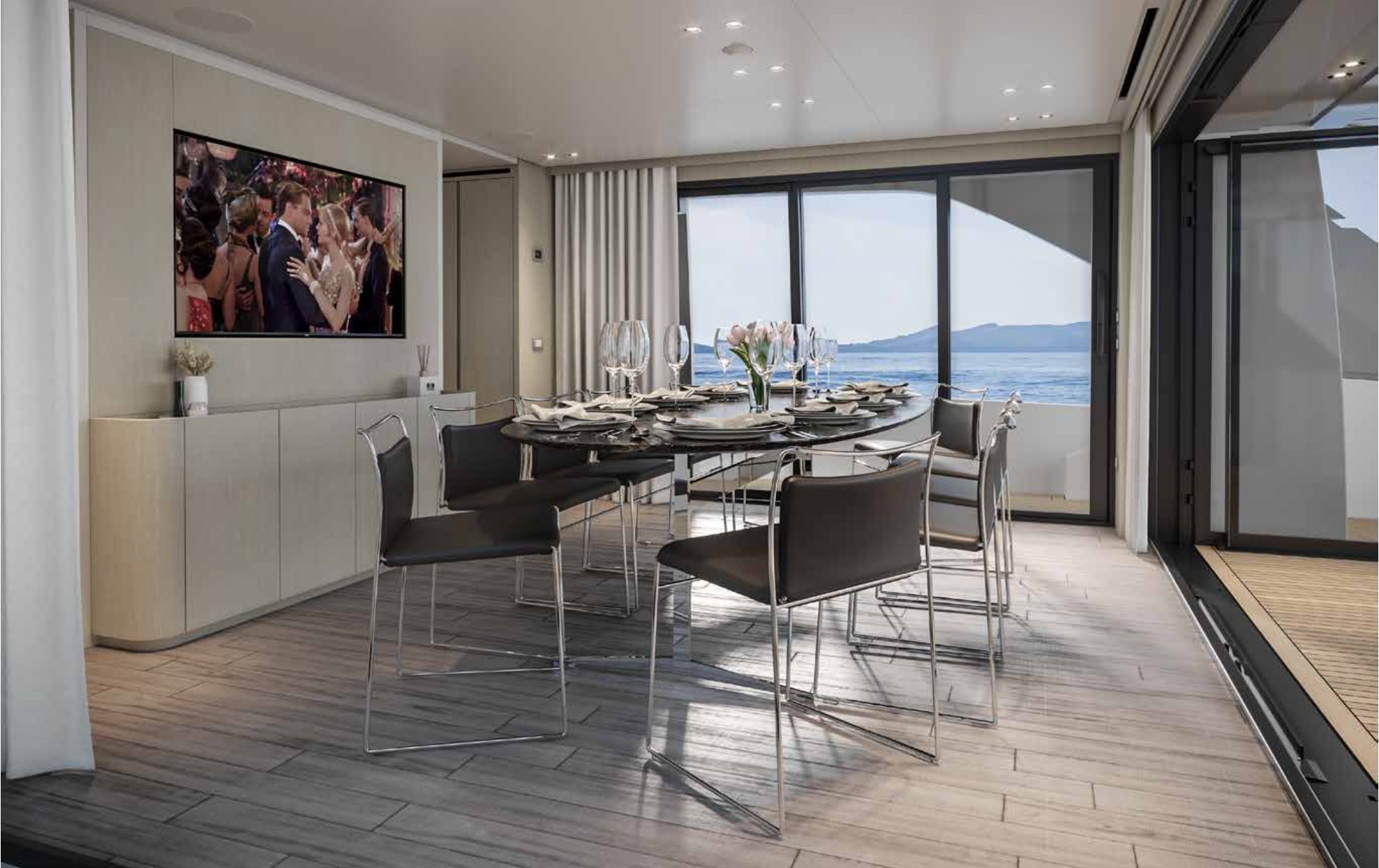 Яхта Sanlorenzo SD96 Салон на верхней палубе