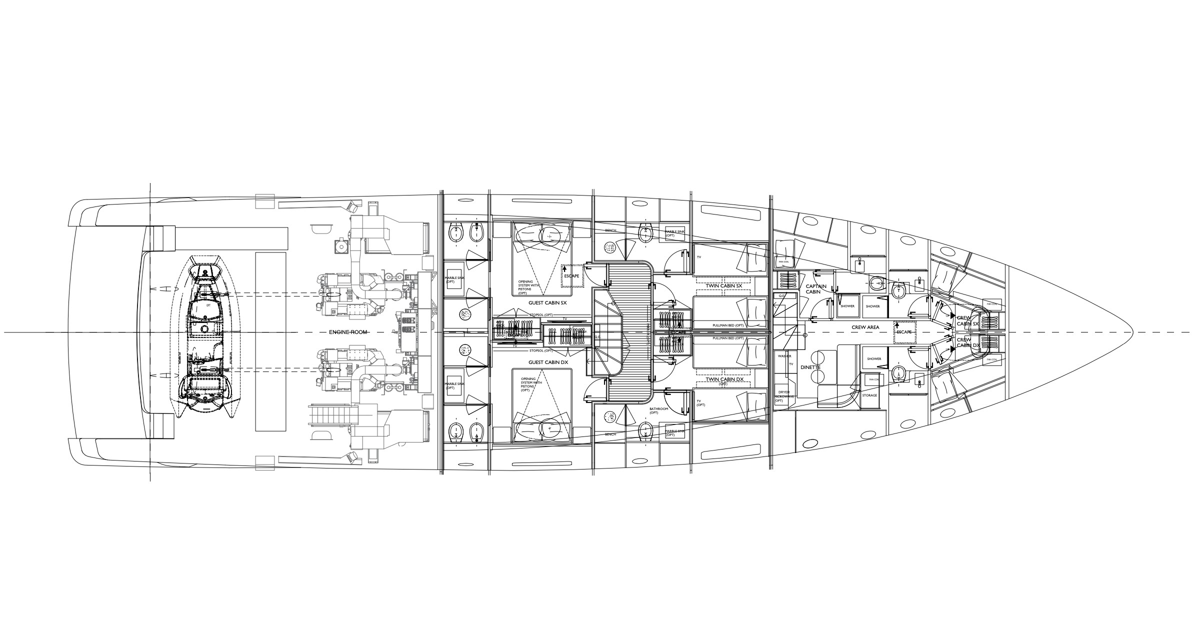 Sanlorenzo SD96 планировка яхты