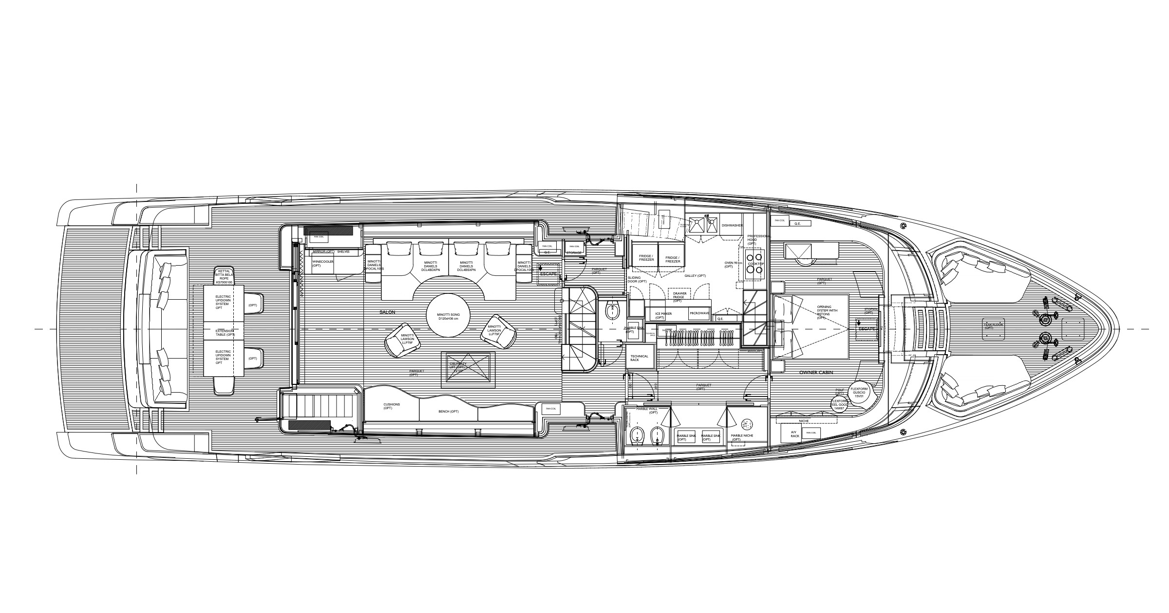 Sanlorenzo SD96 планировка яхты
