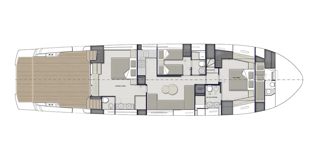 Bluegame BG74 |  Нижняя палуба В