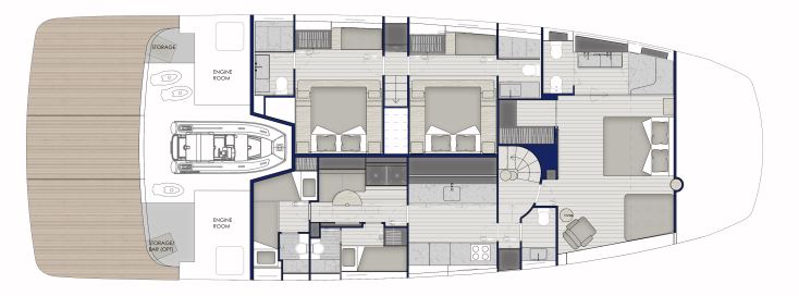 Bluegame BGM75 | НИЖНЯЯ ПАЛУБА