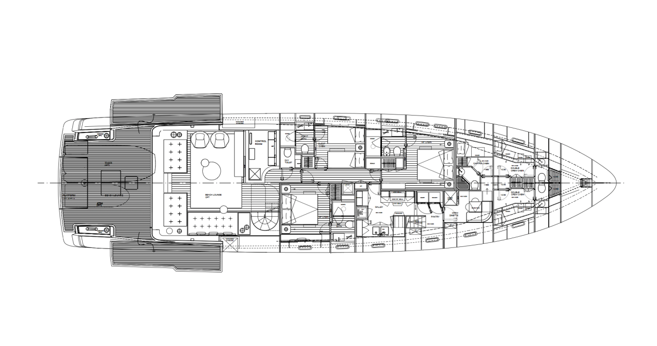 Sanlorenzo SX100 | НИЖНЯЯ ПАЛУБА