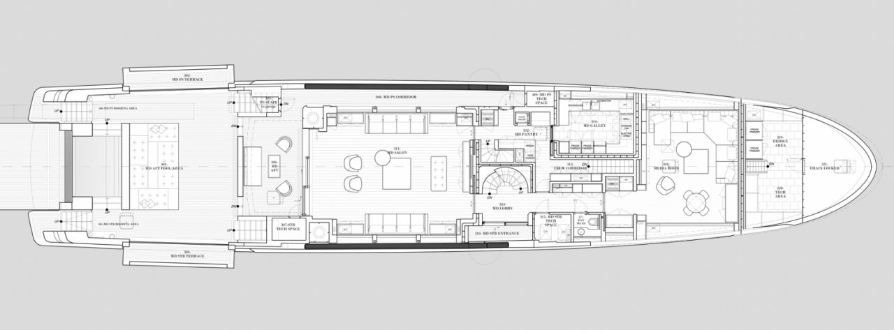 Sanlorenzo 44X-Space | ГЛАВНАЯ ПАЛУБА