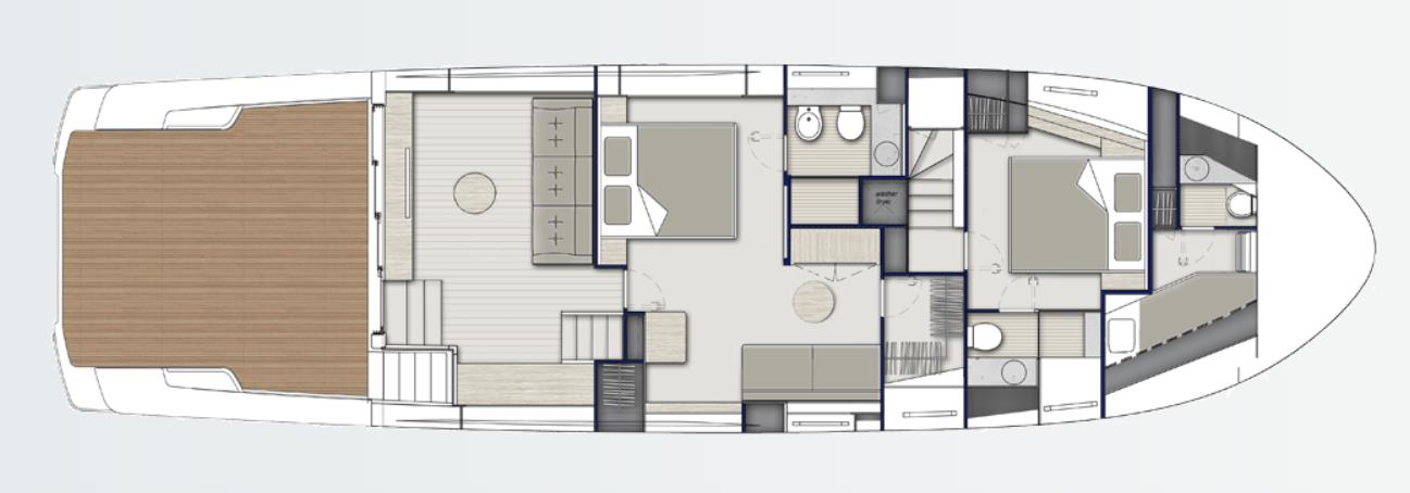 Bluegame BGX60 | НИЖНЯЯ ПАЛУБА