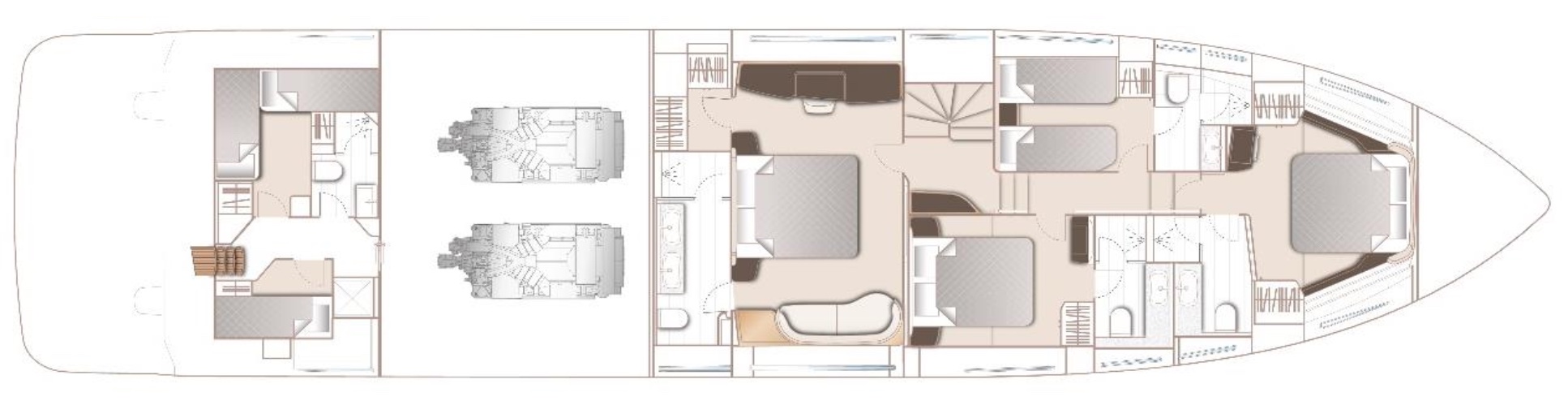 Princess X80 | НИЖНЯЯ ПАЛУБА