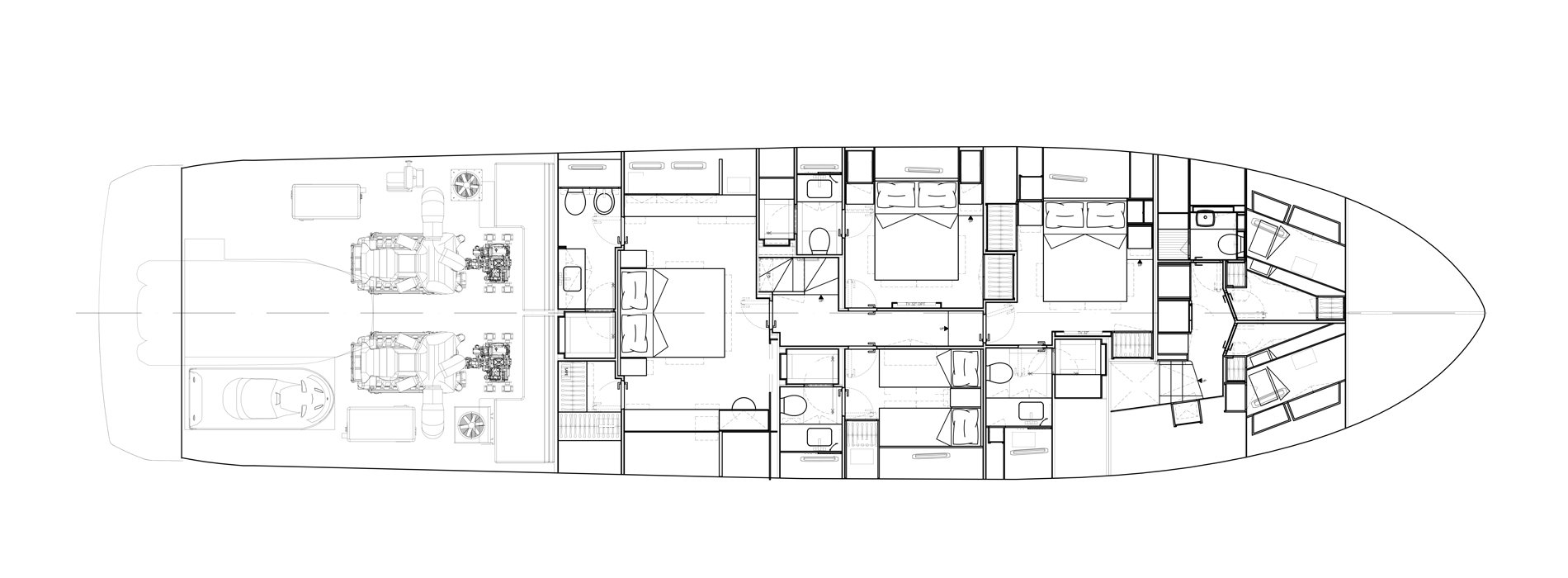 Sanlorenzo SL86A | НИЖНЯЯ ПАЛУБА (вариант Б)