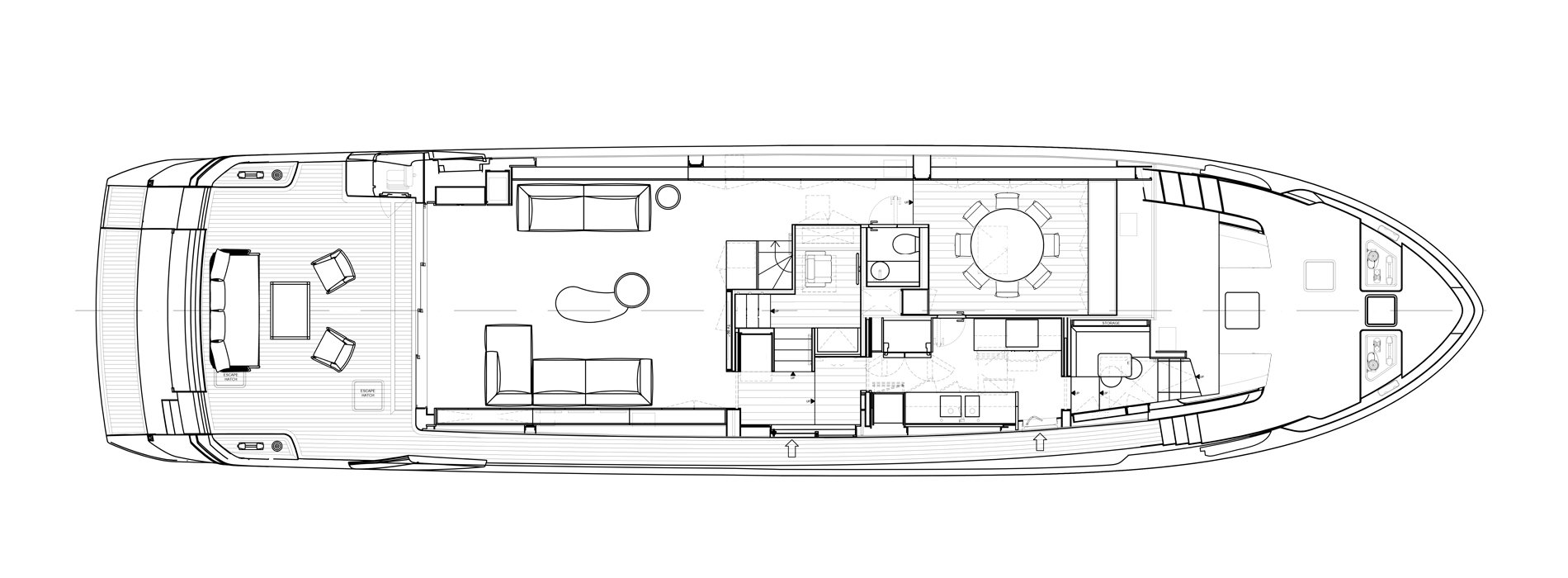 Sanlorenzo SL86A | ГЛАВНАЯ ПАЛУБА (вариант Б)