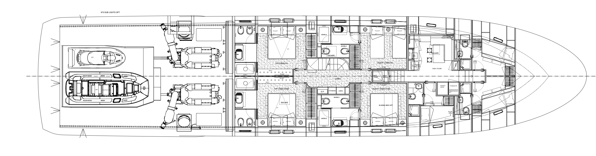 Sanlorenzo SL110A | НИЖНЯЯ ПАЛУБА