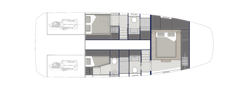 Bluegame BGF45 | НИЖНЯЯ ПАЛУБА